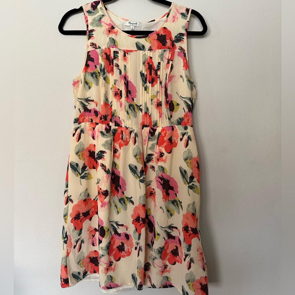 MADEWELL Tea Rose Floral Silk Dress 39145